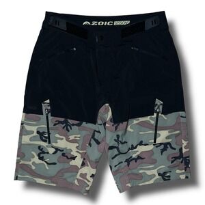 ZOIC Short Men XL Camo Sessions Slim Mountain Bike DuraFlex Woven Stretch Adjust